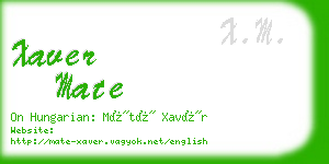 xaver mate business card